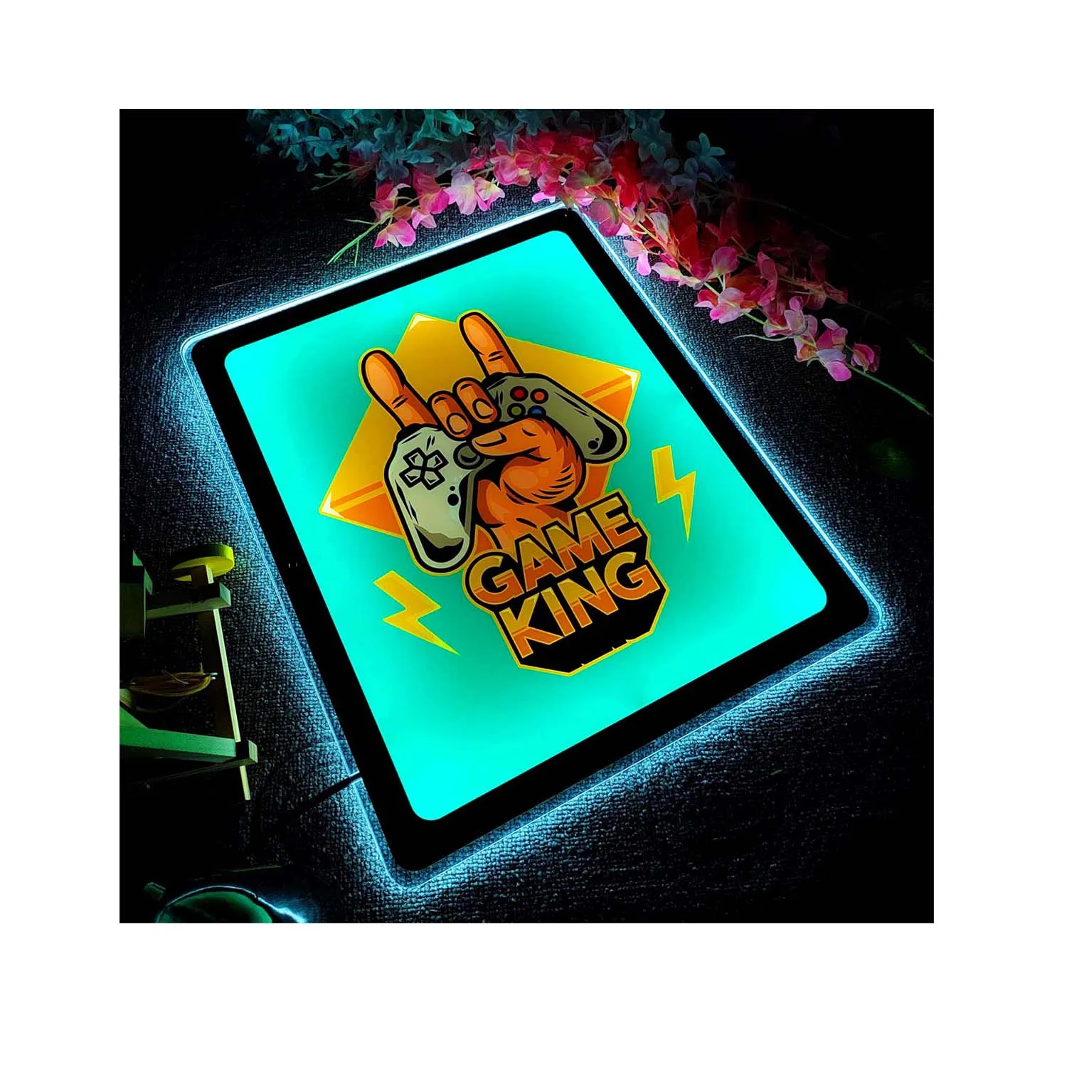 

The game starts with neon lights, ultra-thin design led shape decorative lights, game room lights, bars, cafes, birthday parties