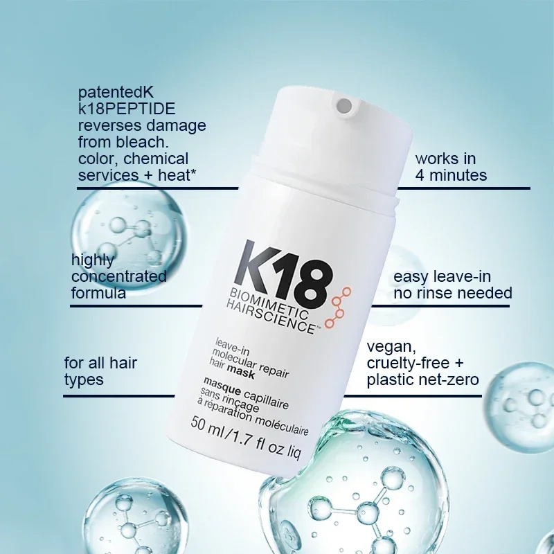 k18 No-rinse Conditioner Hair Mask for Women Quickly Repairs Damaged Split Ends in 4 Minutes To Improve Frizz Smooth and Smooth