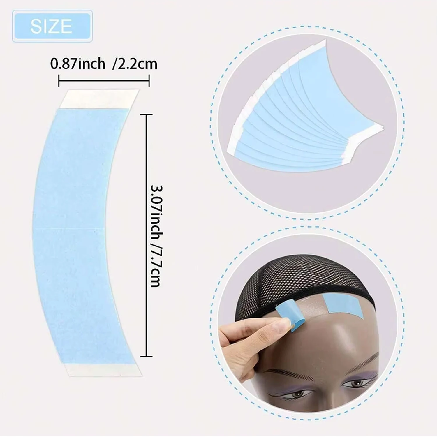 72/36pcs Double-Sided Waterproof Adhesive for Lace Wigs, C Curve Hair Bold Hold Tape for Wigs,Hair Pieces,And Extensions image 2
