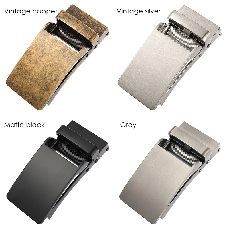 VATLTY 100cm-130cm Leather Belt for Men Alloy Automatic Buckle Silver Belt Male 31mm Non-porous Cowhide Boss Brown Belt Girdles