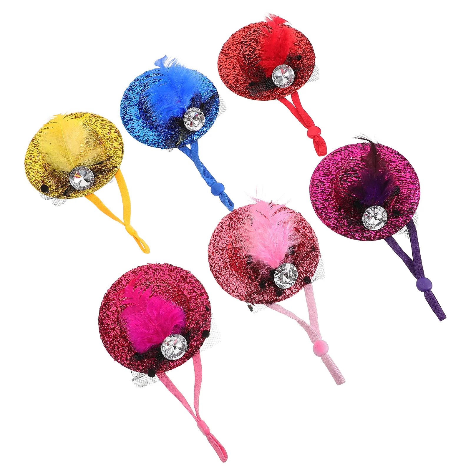 

6Pcs Pet Hats Decorative Chicken Accessories Adjustable Bird Hat Christmas Festival Party Supplies Chicken Hat