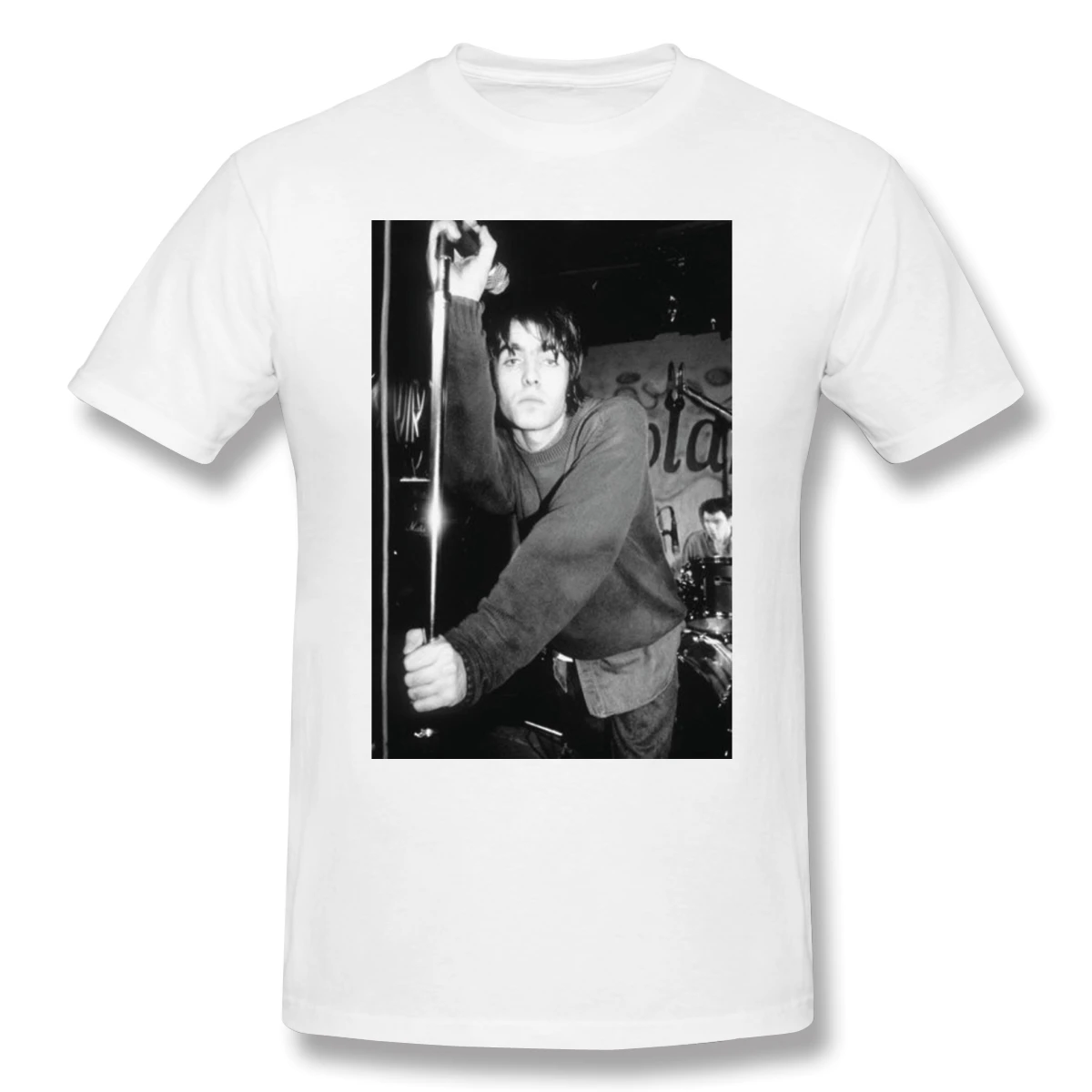 Men Birthday Gifts Short Sleeves Funny Tee O Neck 100% Cotton Clothes Humor T-shirt Liam Gallagher Pose