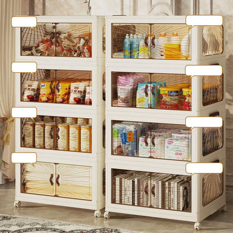 Foldable Storage Cabinet Wardrobe Organizer Closet Cabinets Installation Free Storage Bins Clothing And Toys Container Box