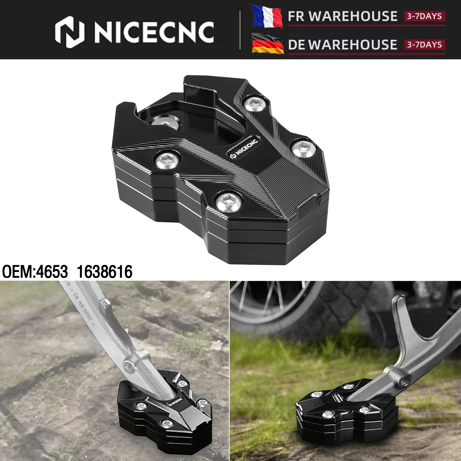 (Disponibilità UE) 2024 2025 Per BMW R1300GS R1300GS Adventure Piastra di Estensione Cavalletto Laterale Regolabile Ricambio 4653 1638616