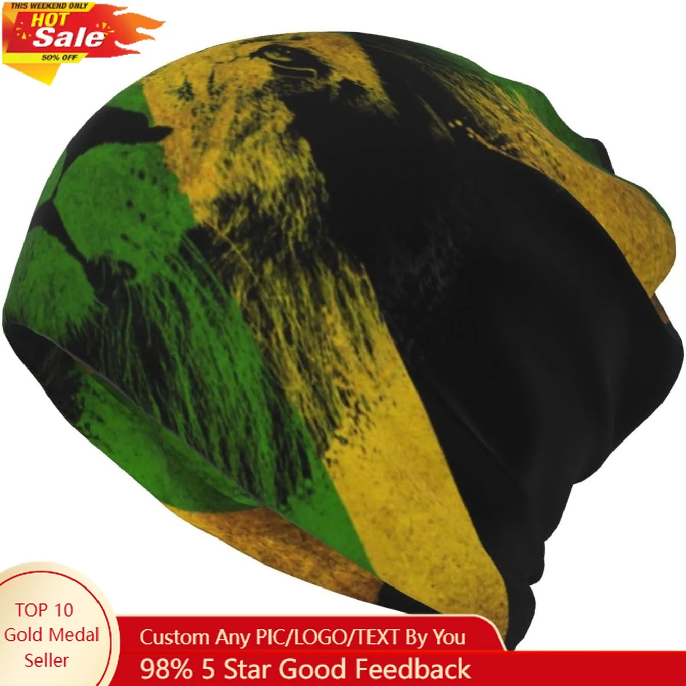 

Jamaica Flag Multifunction Beanie Hat Slouchy Skull Beanies Cap Stretch Jamaican Scarf Head Wrap for Men Women