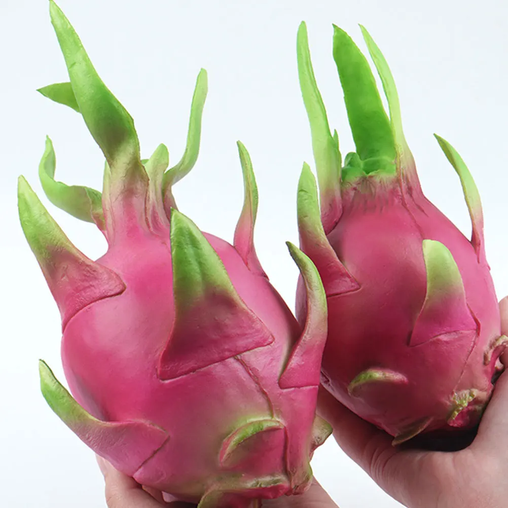 

2Pcs Lifelike Pitaya Simulation Fruit Large Small Sizes Artificial Pitaya Photography Props Decorative Fruit Ornament