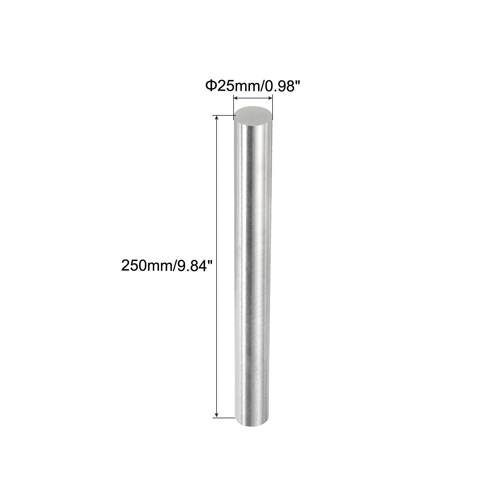 2Pcs 304 Stainless Steel Round Rod 9.5/12.7/16/19/25 x 250mm Solid Linear Shaft Rods Bars for DIY Craft Model Car Model Airplane