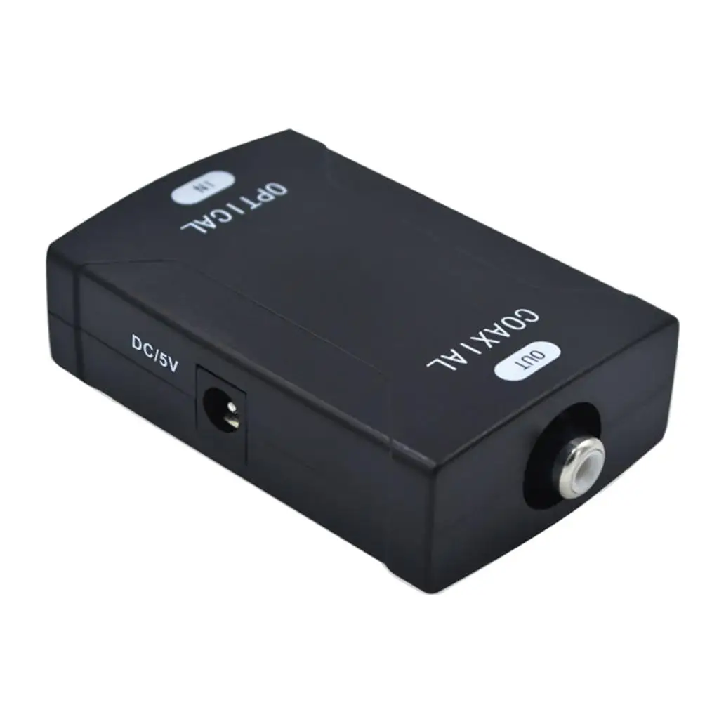 Optical Toslink to Coaxial RCA S/PDIF Digital Audio 24bit Converter-Blk