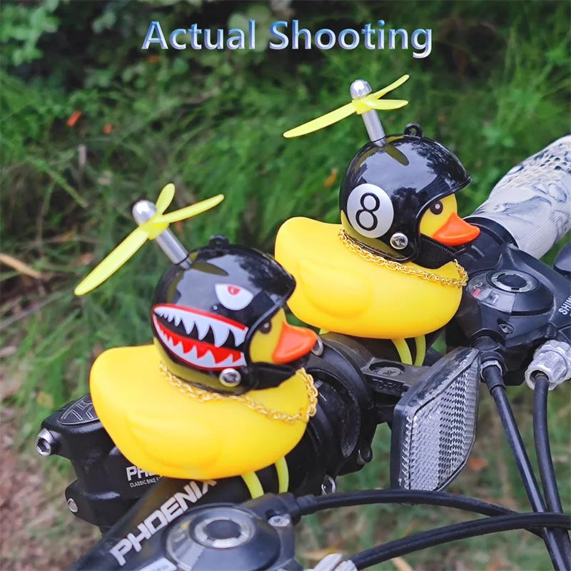 Bicycle Small Yellow Duck Airscrew Helmet Standing Duck Broken Wind Duck Bike Motor Riding Cycling Bicycle Accessories