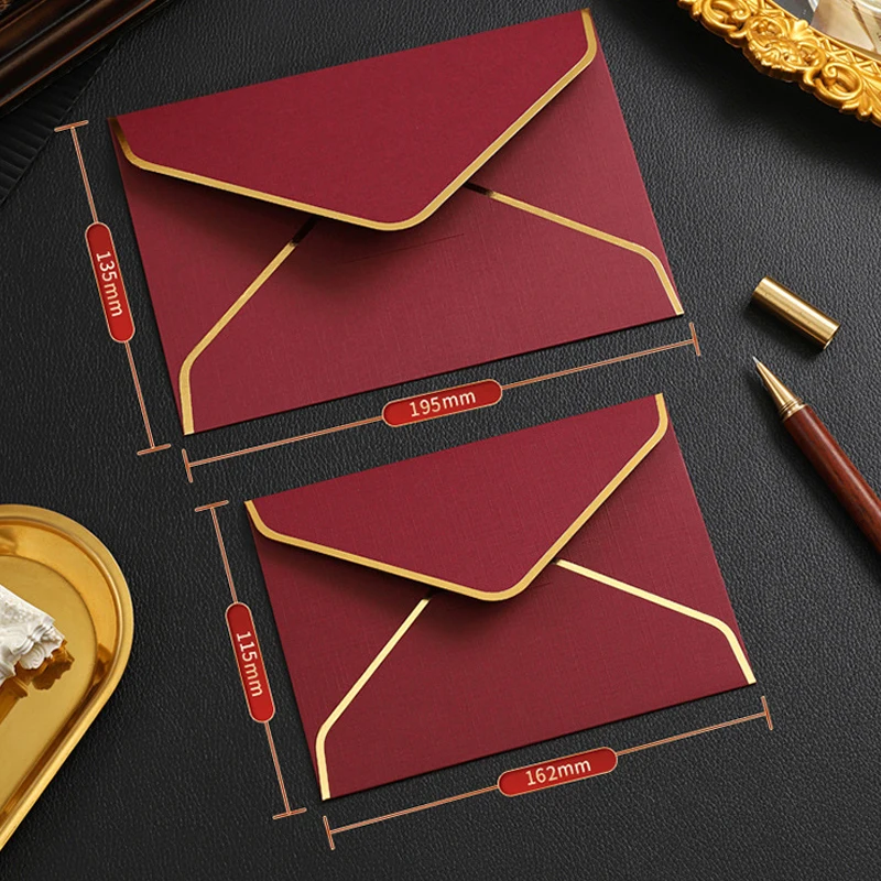

20pcs/lot Envelope Burgundy 162x115mm Small Business Supplies 260g Paper Business High-grade Envelopes for Wedding Invitations
