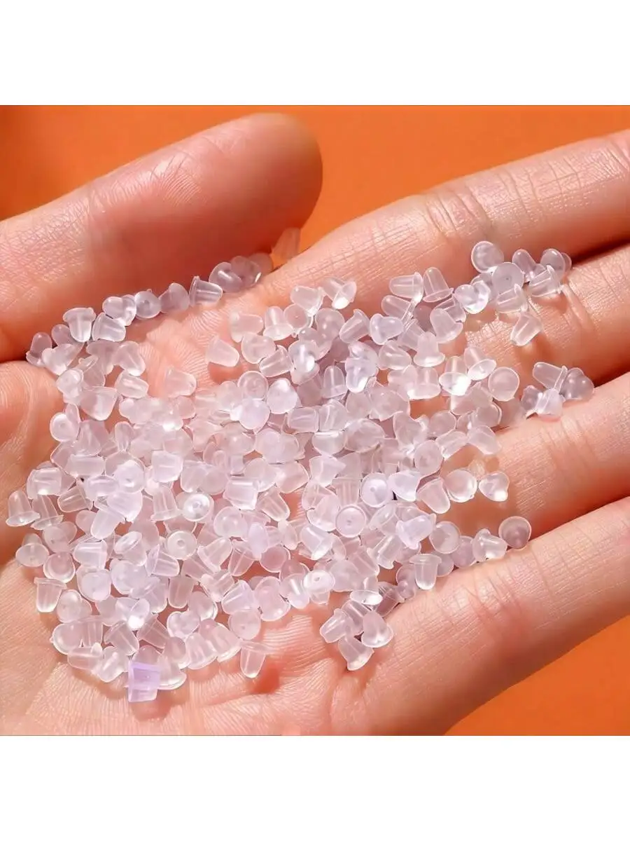 300pcs/Clear Silicone Earring Backs, Soft Rubber Safety Earring Stoppers for Posts