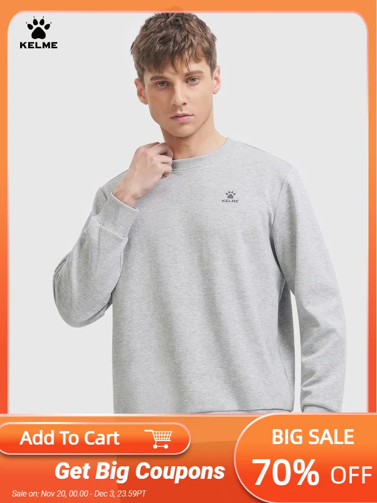 

Kelme Men's Round Neck Sweater Sports Casual Knitted Pants Running Fitness Football Basketball Sports Set