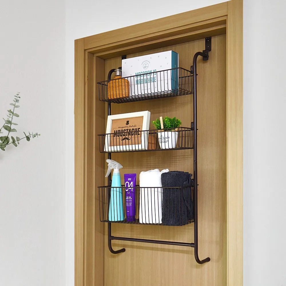 Nova Living Wire 3-Tier متعدد الأغراض باب معلق رف تخزين سهل DIY رف معدني