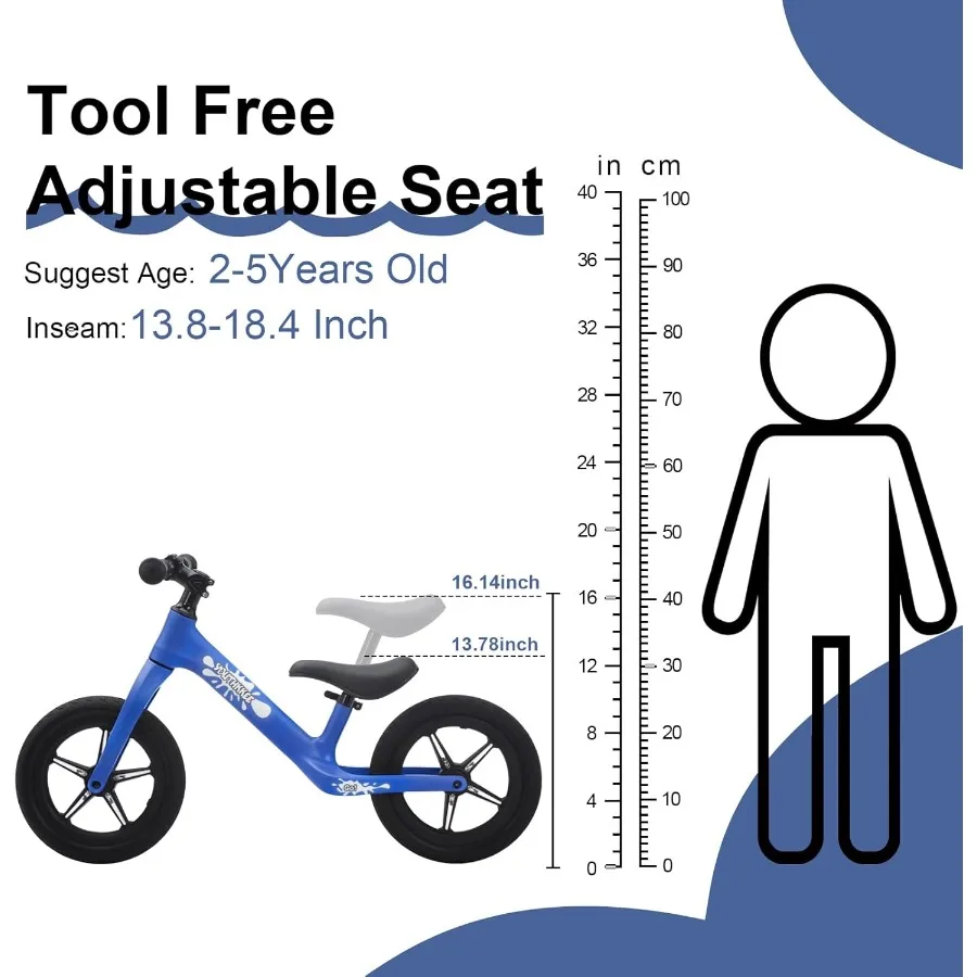 طفل التوازن الدراجة 2 سنة الإضاءة الملونة 12 بوصة لا دواسة لعبة الدراجة أداة خالية تعديل التجميع السريع هدية ل 2-5 Bo