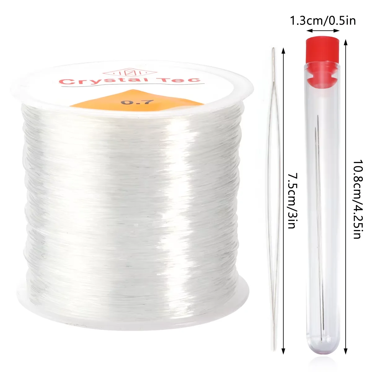 1 rolo forte corda elástica cabo de cristal com miçangas agulhas kit linha para diy jóias fazendo pulseira frisado ferramentas accessorie