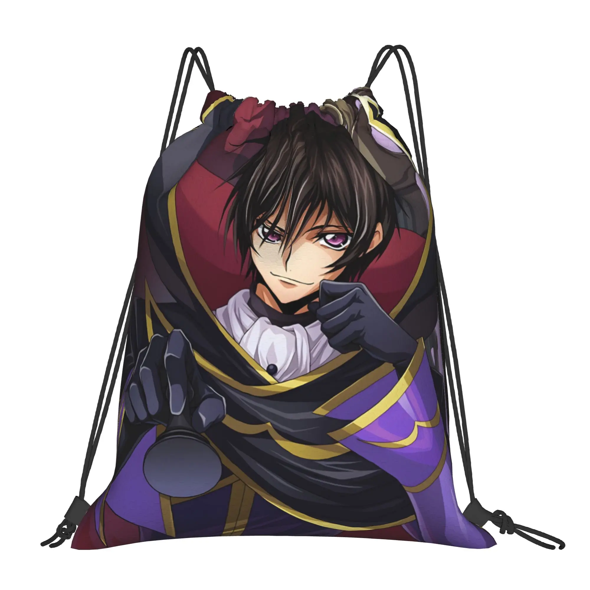 1 pc Emperor Lelouch Code Geass Print Drawstring Bags Men Women Storage Backpack Teenager Travel Bag