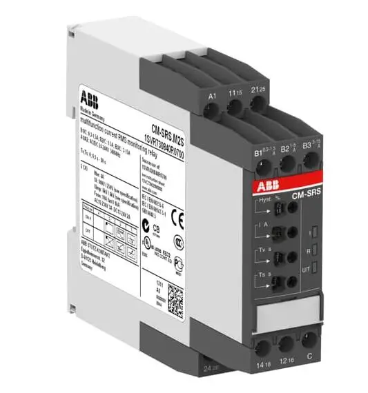 

Оригинальный однофазный монитор тока ABB Cm-SRS. M2s, 2c/o, 0.3-15a, 24-240vac/DC.