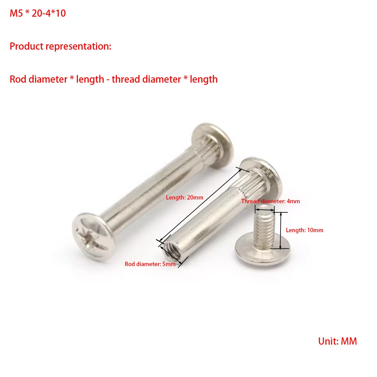 Nickel Plated Cross Lock Combination Screw/Mother Son Docking Screw M5M8