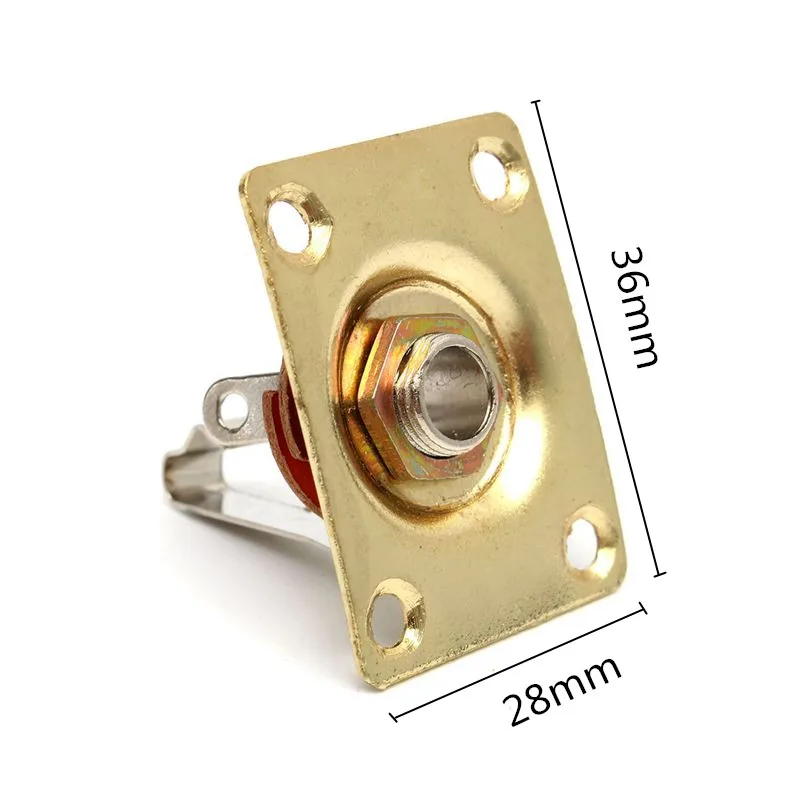 4 Pcs Electric Guitar Parts: 3 Pcs Guitar Switch Tip, 3 Way Toggle Switch Knob Tip Cap Copper & 1Pcs Square Style Jack Plate Gui