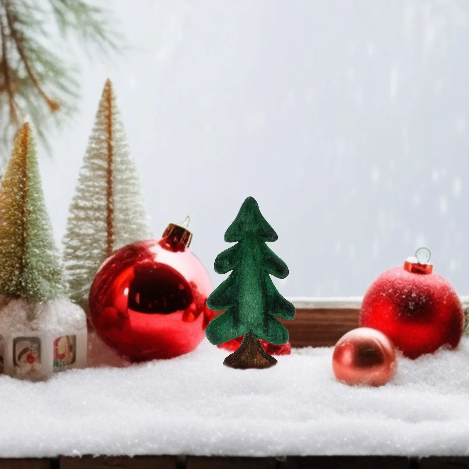 

Mini Wood Christmas Tree Desktop Ornament Exquisite Holiday Season Decor Xmas Supply Wood Christmas Tree Home Party Decor