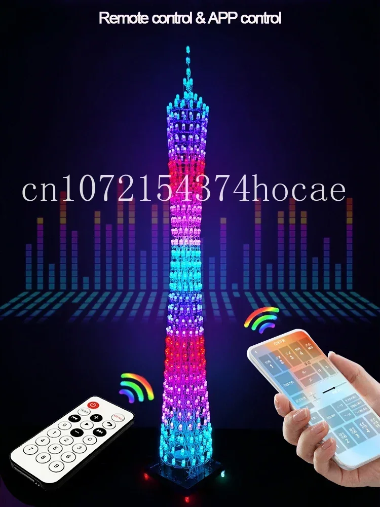 

DIY electronic welding kit, 32 layer RGB cube light, Guangzhou Tower, microcontroller, Bluetooth music application control