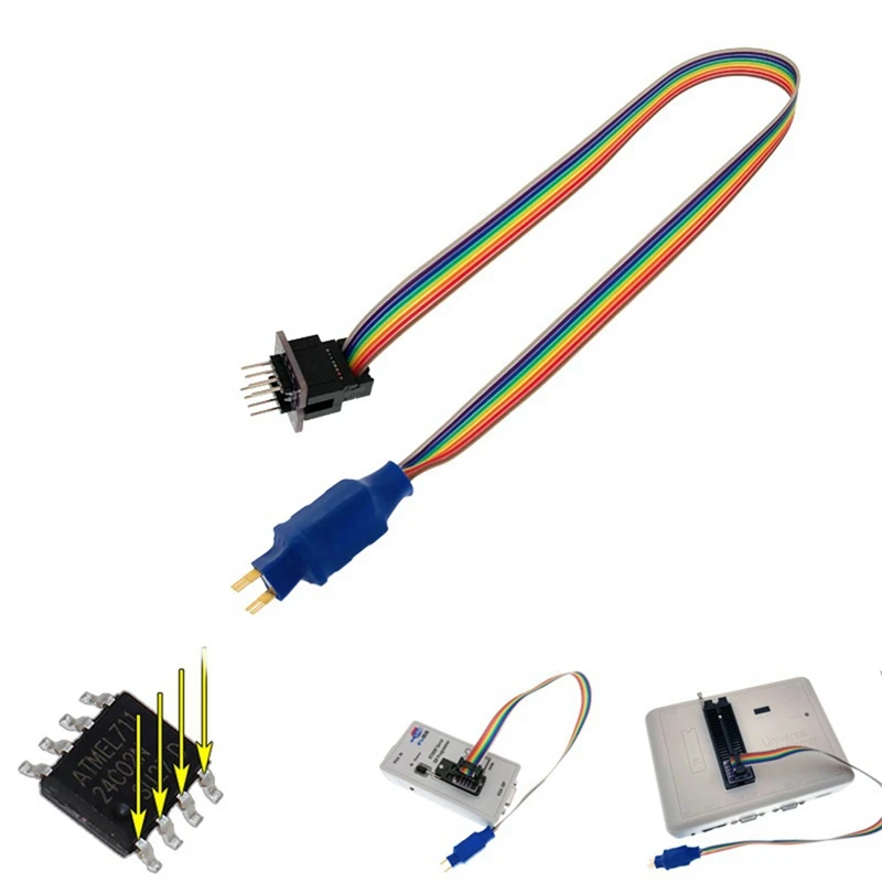 SOIC8 SOP8 Test Clip Probe Line For EEPROM 93CXX/25CXX/24CXX Circuit Programming On USB Programmer TL866 RT809F