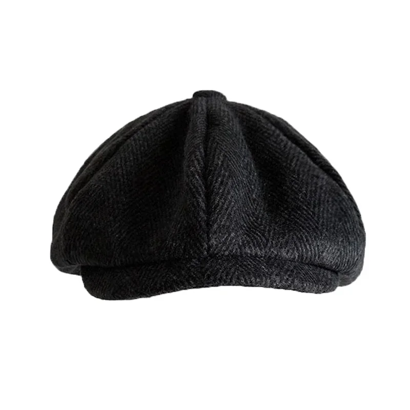 Woollen Herringbone Newsboy Cap Men Women British Gatsby Retro Hat Driver Flat Cap for Male Vintage Beret Hat NC55