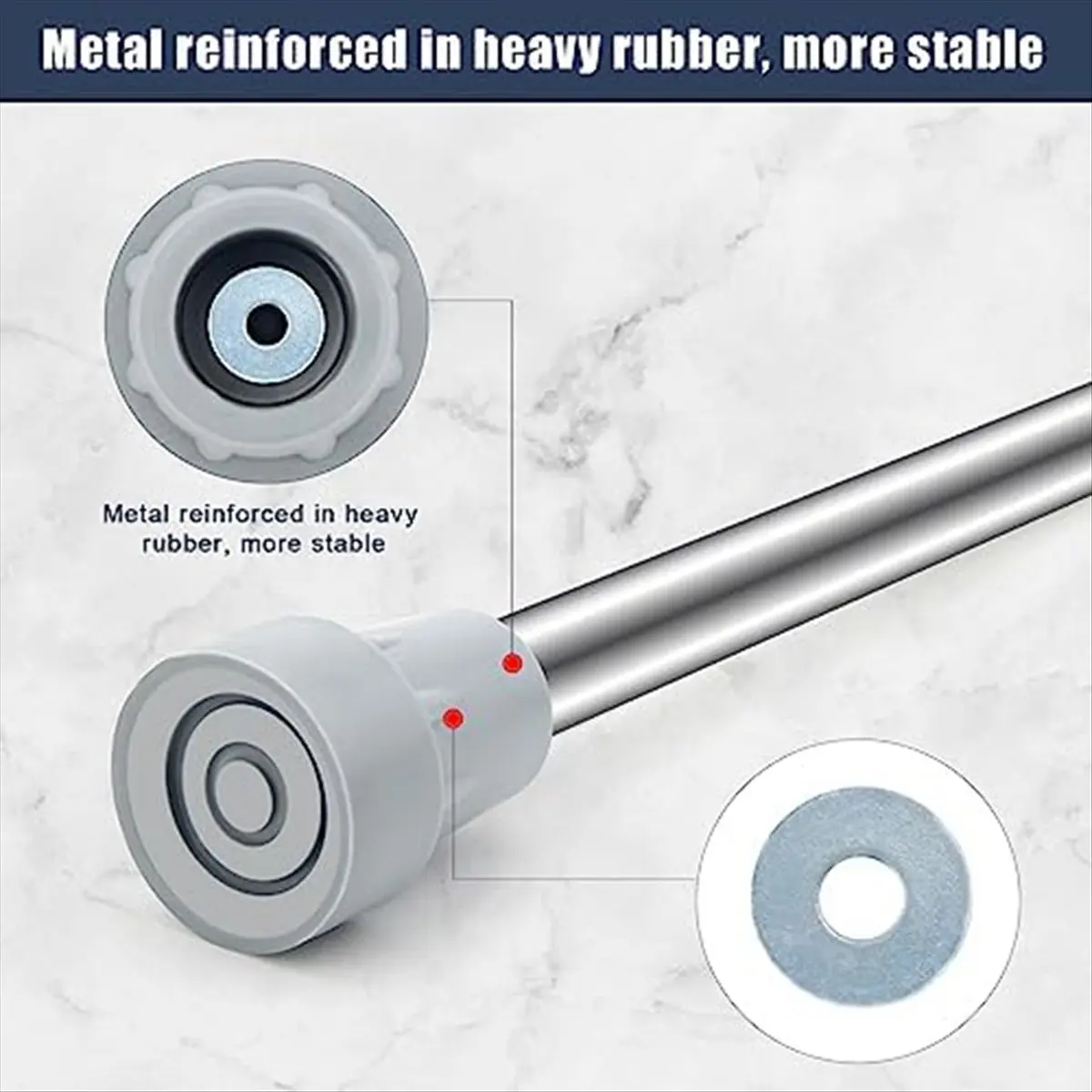 أطراف عكاز ABNH، أطراف قصب مطاطية شديدة التحمل غير قابلة للانزلاق مقاس 7/8 بوصة، أغطية قدم بديلة، وسادات عكاز، 6 قطع