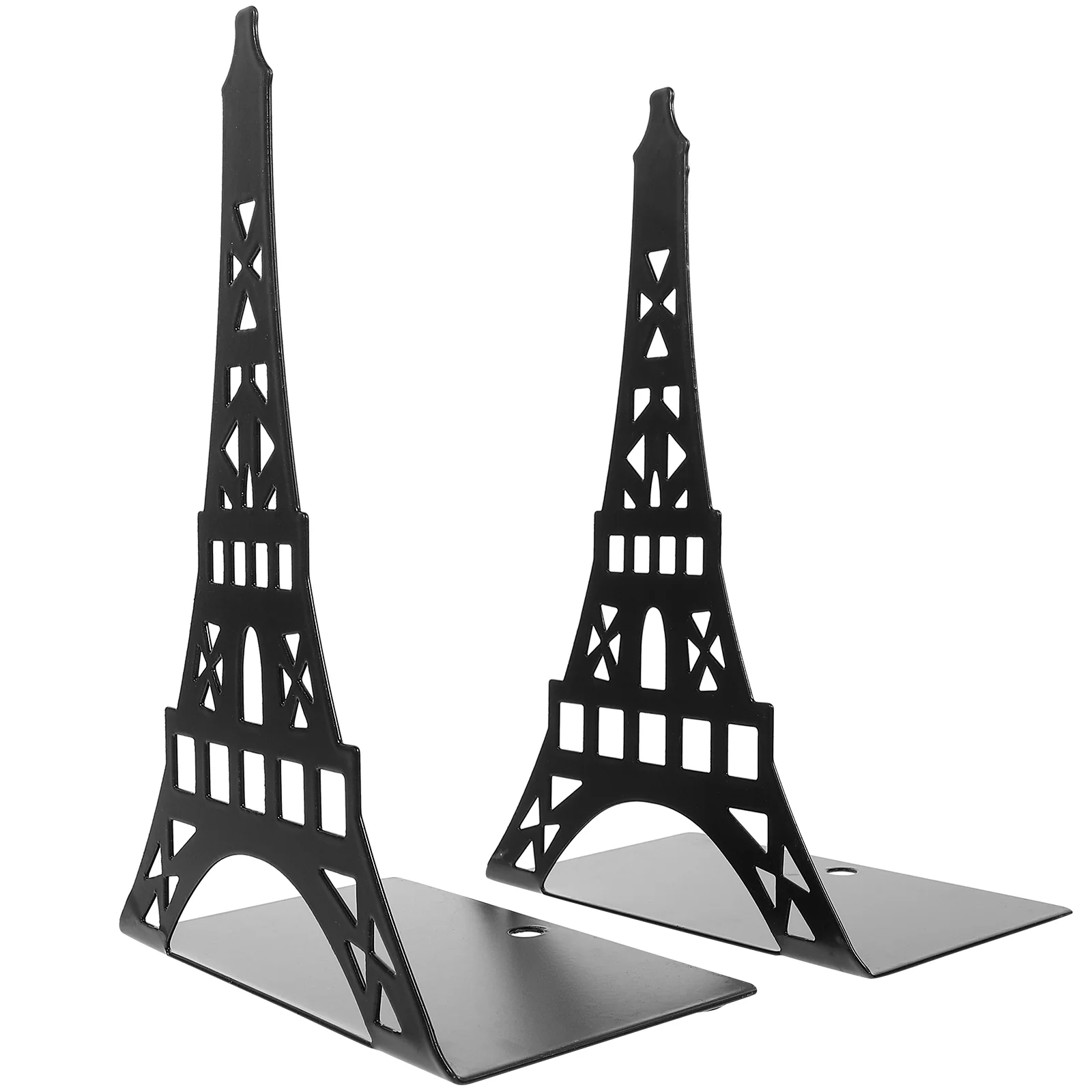 

Bookends Tower Shape Reading Organizer Holders for Shelves Crafted Metal Reusable Bookshelves