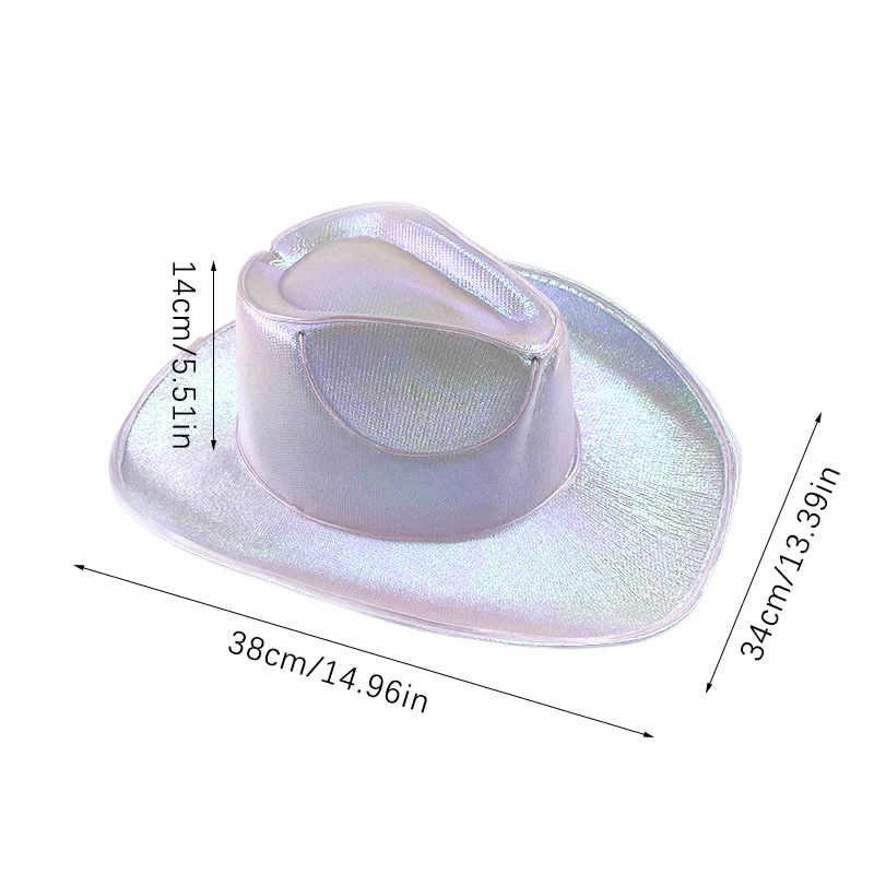 Wireless Disco Luminous Led Bride Cowgirl Hat Glowing Light Bar Cap Bachelorette Party Supplies Flashing Neon Western Cowboy Hat view 6