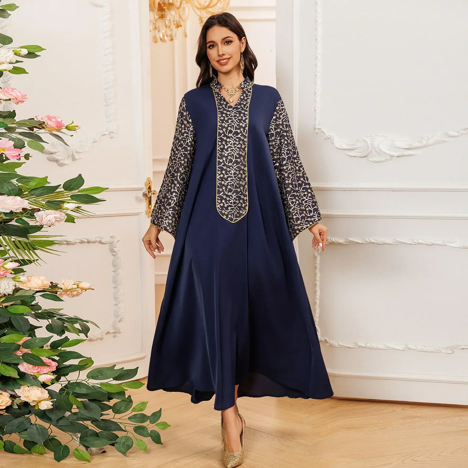 

Eid Djellaba Ramadan Women Muslim Dress Tassels Sleeve Islam Clothing Dubai Abaya Kaftan Islam Jalabiya Caftan Marocain Party