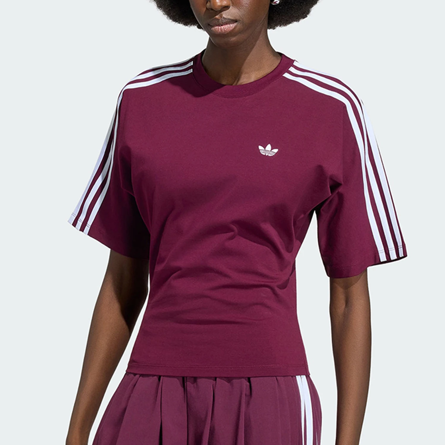 Adidas genuine clover women's slim fit retro fashion short sleeved T-shirt KY5092