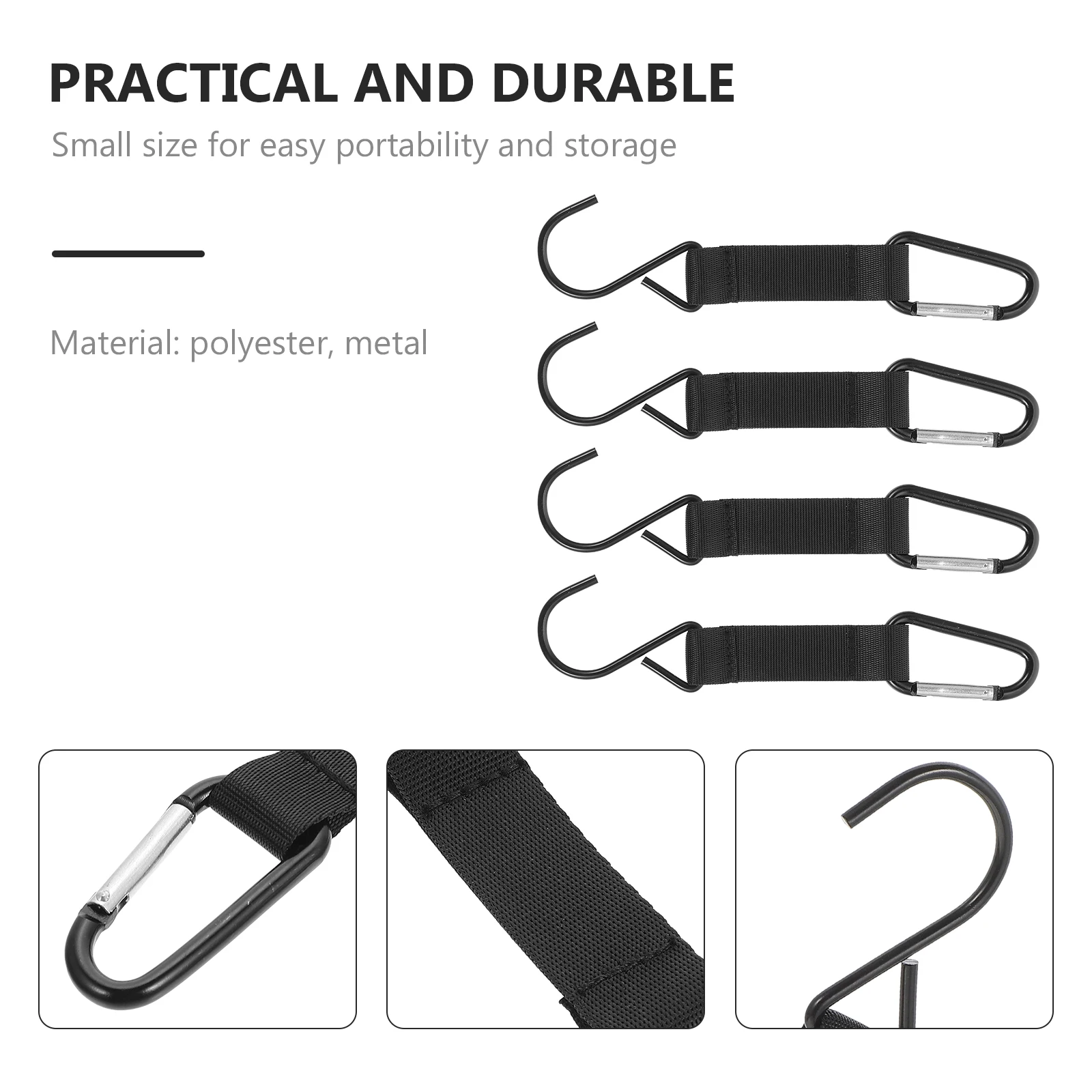 

4 Pcs Multifunctional Hook Hooks Hardware Container Camping Utensil Hanger with