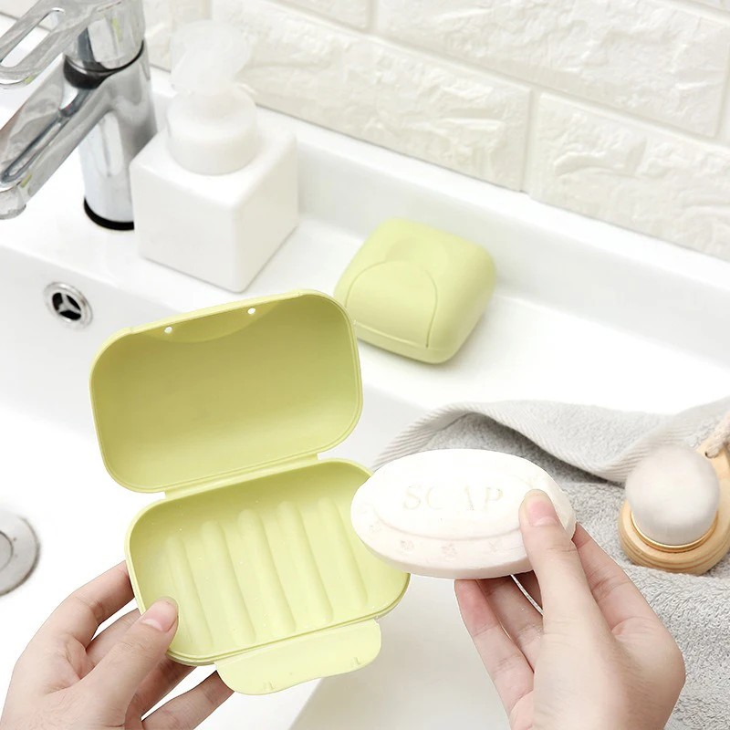 Portable Soap Dish Travel Soap Box Container Bathroom Home Small/big Sizes Candy Color Plastic Soap Dish Holder BXFZH02