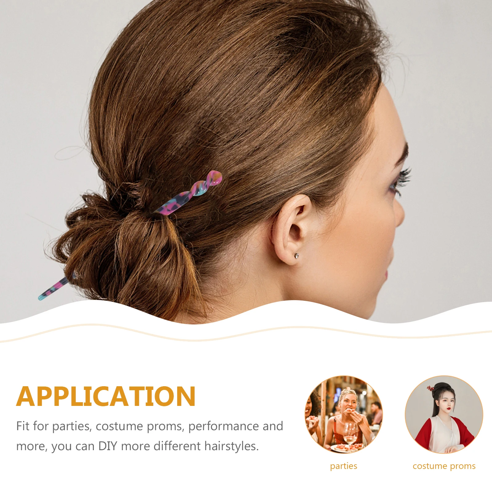 

6 Pcs Hairpin Stick Chopsticks Chinese Style Headgear Decorative Pins Acetate Sheet Women Accessories Women's