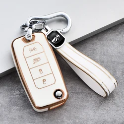 Plating TPU Car Key Case Cover FOB for Jeep Renegade hard steel 2016 Flip Folding Remote 4 Buttons Keyless Protection Shell