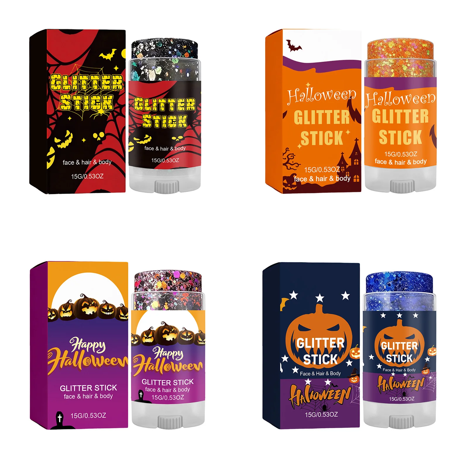 Halloween Body Facial Glitter Stick Sparkling Sequin Glitter Gel Stick Cosmetic Glitter Festival Makeup For Halloween Christmas