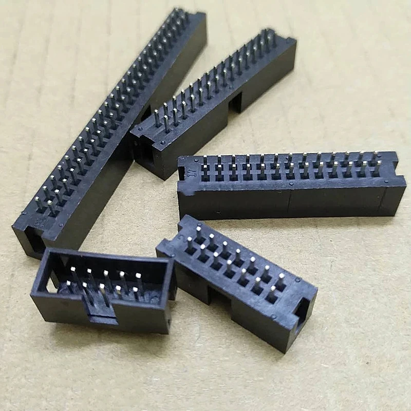 10PCS DC3 2.54mm Socket Header Connector ISP Male Double-spaced Straight IDC JTAG 6P 8P 10P 14P 16P 20P 26P 30P 34P 40P 50P