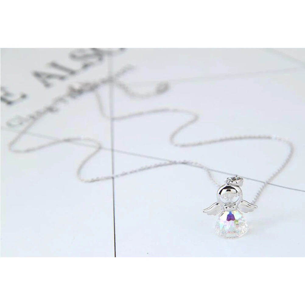 

Pendant Necklace Elegant Birthday Birthstone Gifts All- Personality Angel Crystal