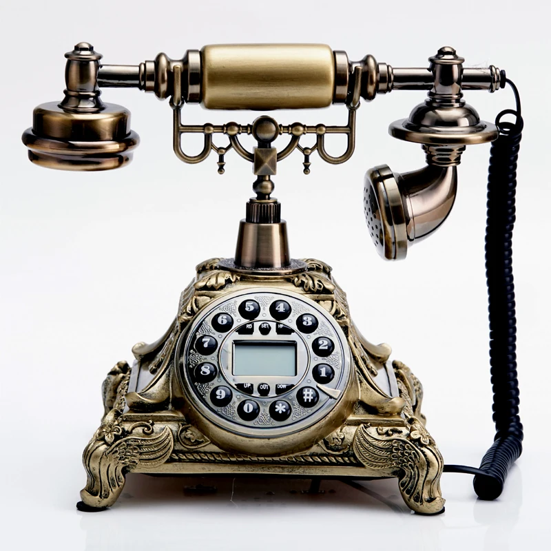 

Antique retro phone European wireless (wired, home phone landline rotary dial)