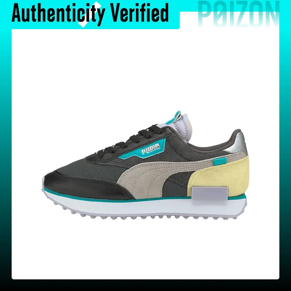 PUMA Future Rider Cushioning Lightweight Low top Casual Shoes Women's Black Green 374665-01