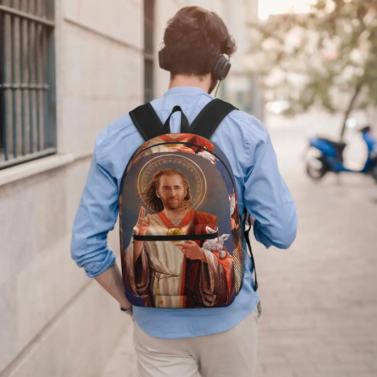 Nicolas Cage, Saint Nicolas Of Cage Backpack Boys Girls BookBag Kids School Bag Computer Shoulder Bags for Men Women