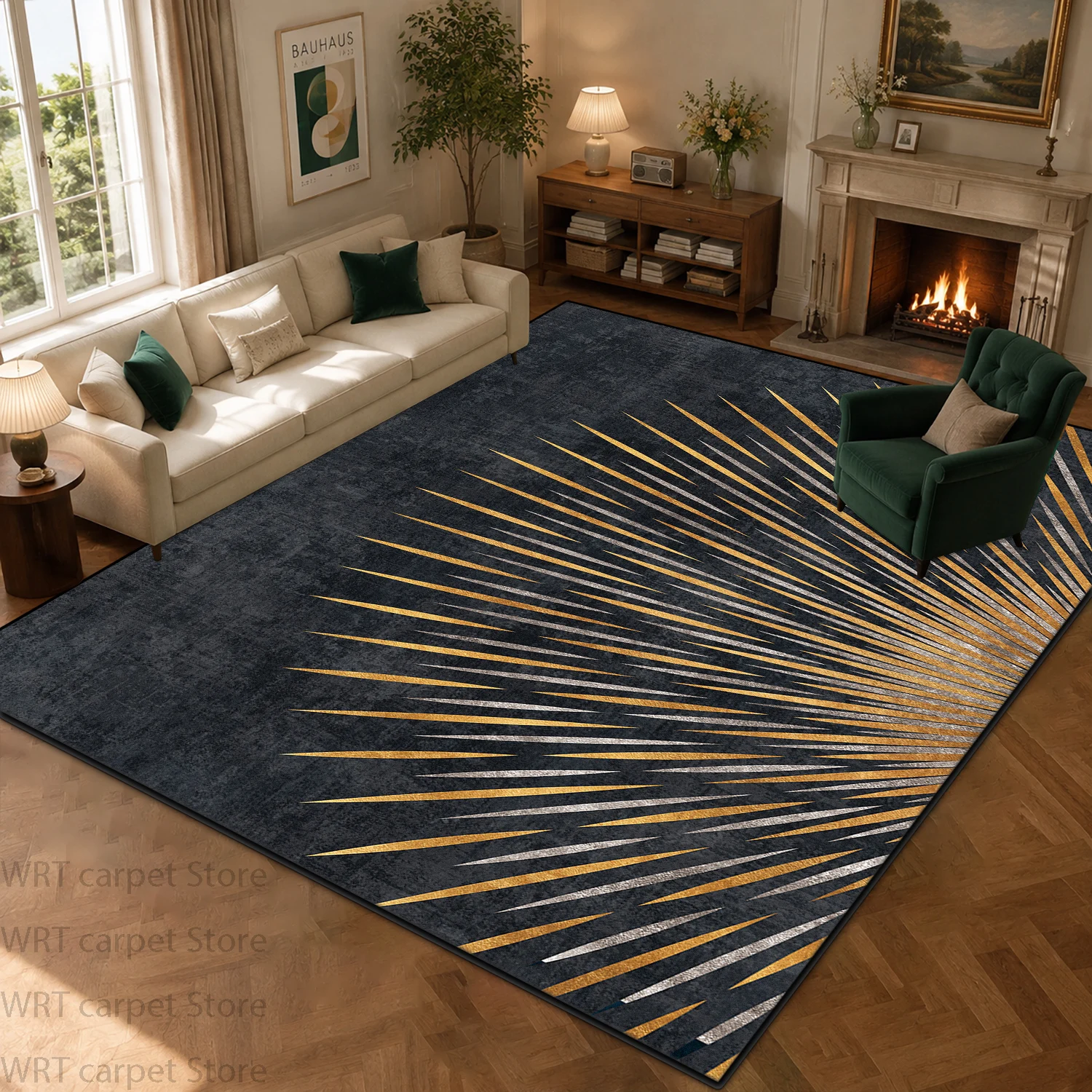 Luxury Living Room Carpet Large Size Non-slip Fluffy Soft Decoration Rugs Bedroom Office Area Coffee Table Washable Floor Mat