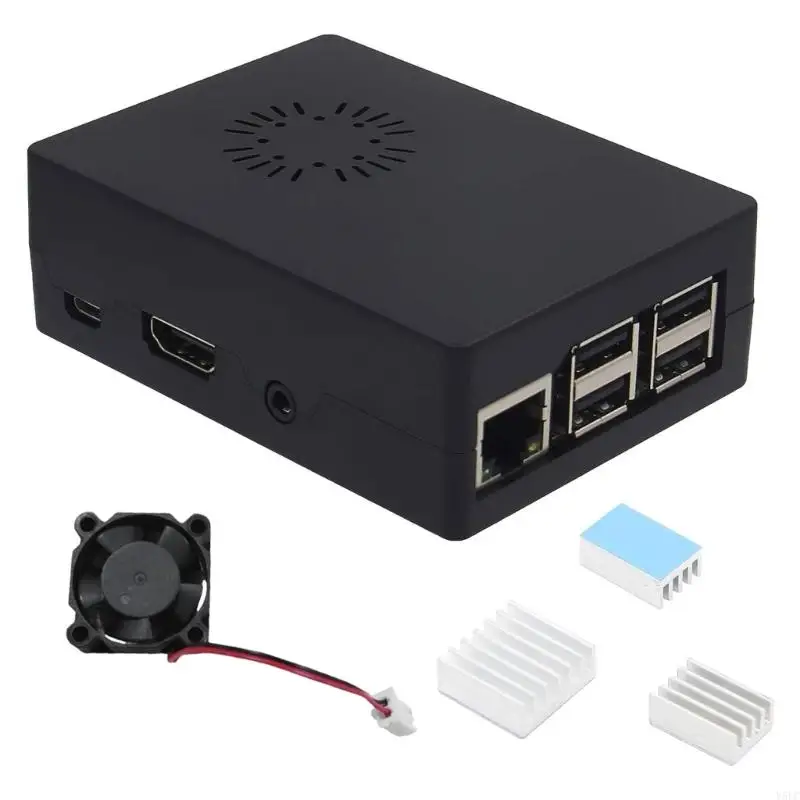 Чехол Y5LC для RaspberryPi3b 3b + ABS Shell с охлаждающим вентилятором, защитный корпус для материнской платы компьютера