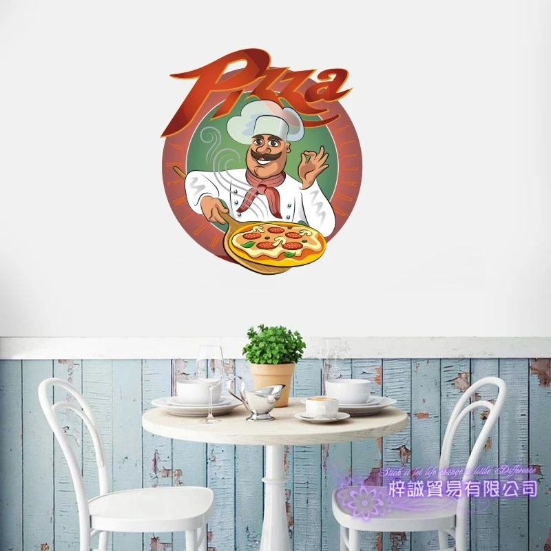 Chef Express Pizza Sticker Food Restaurant Decal Poster Vinyl Art Wall Decals Pegatina Decor Mural Pizza Decal Sticker