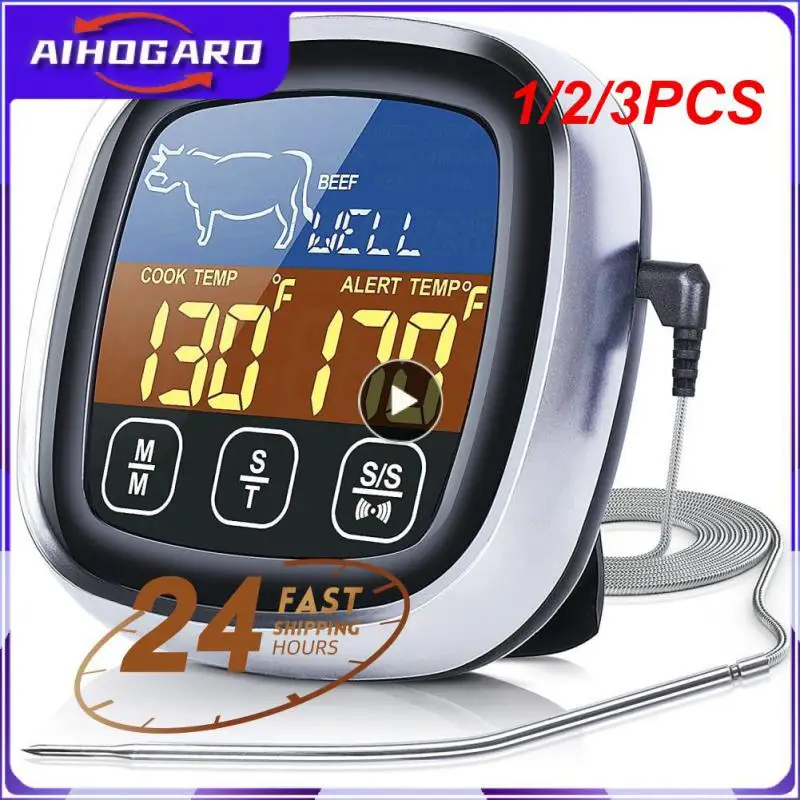 1/2/3PCS Digital Meat Kitchen Thermometer Stainless Waterproof Meat Temperature Thermometre Probe Oven Cooking BBQ Temperature