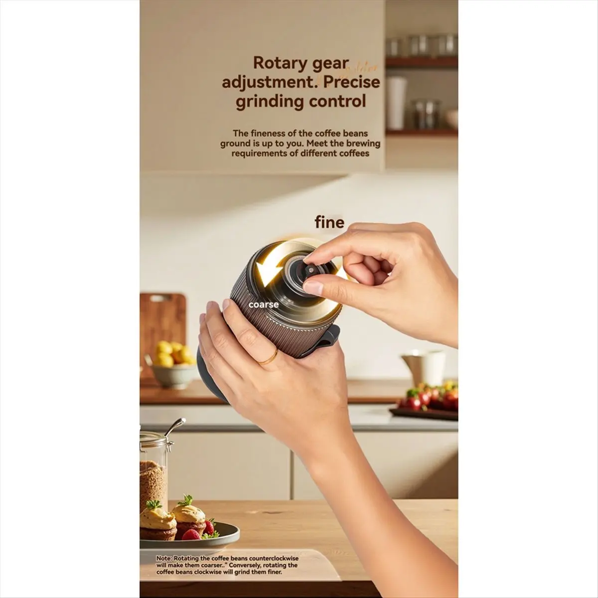 

(AIMA) Portable Electric Coffee Grinder Adjustment One-Button Start Bean Grinder USB Rechargeable Home Outdoor Blender
