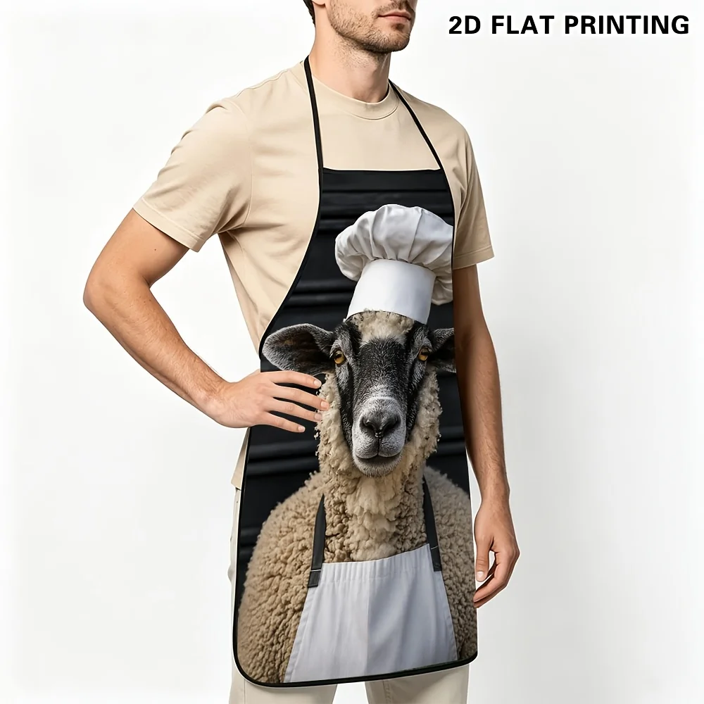 Funny Sheep Chef Apron Apron Smock Cooking Baking Kitchen Wear Gift for Bakers and Cooks