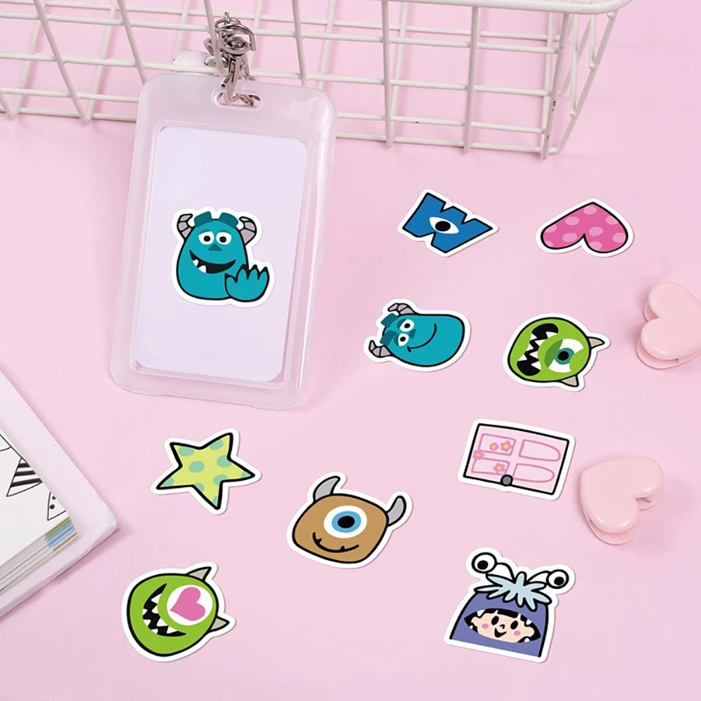 10/20/40PCS Disney Cartoon Monster Inc Stickers Cute Decals DIY Stationery Phone Scrapbook Suitcase Children Sticker Toys Gift