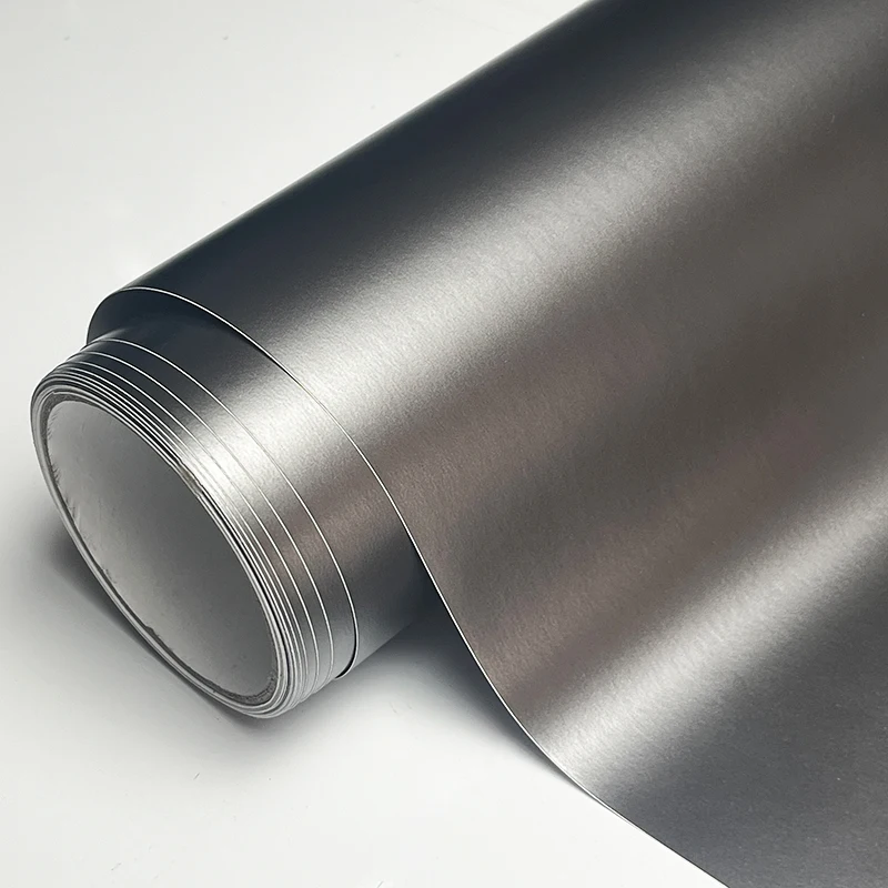 Premium Matte Satin Metallic Grau Vinyl Wrap Film Auto Aufkleber Aufkleber mit Air Release selbstklebend